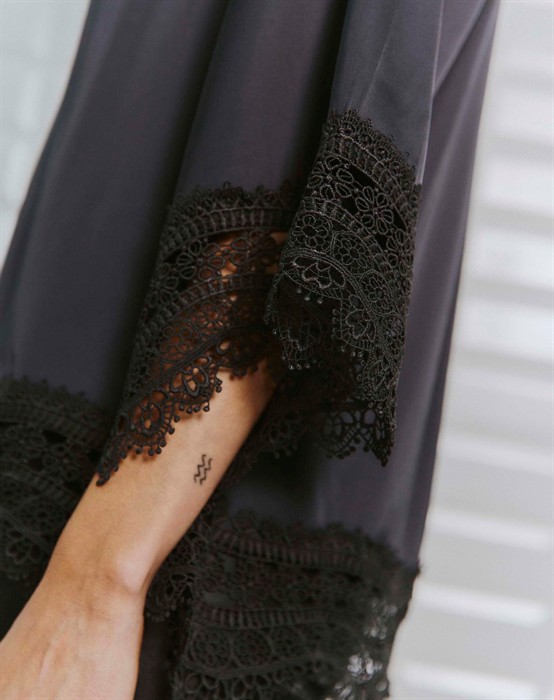 Dagmar WBL Sateen Lace Skjorte - Dark Grey